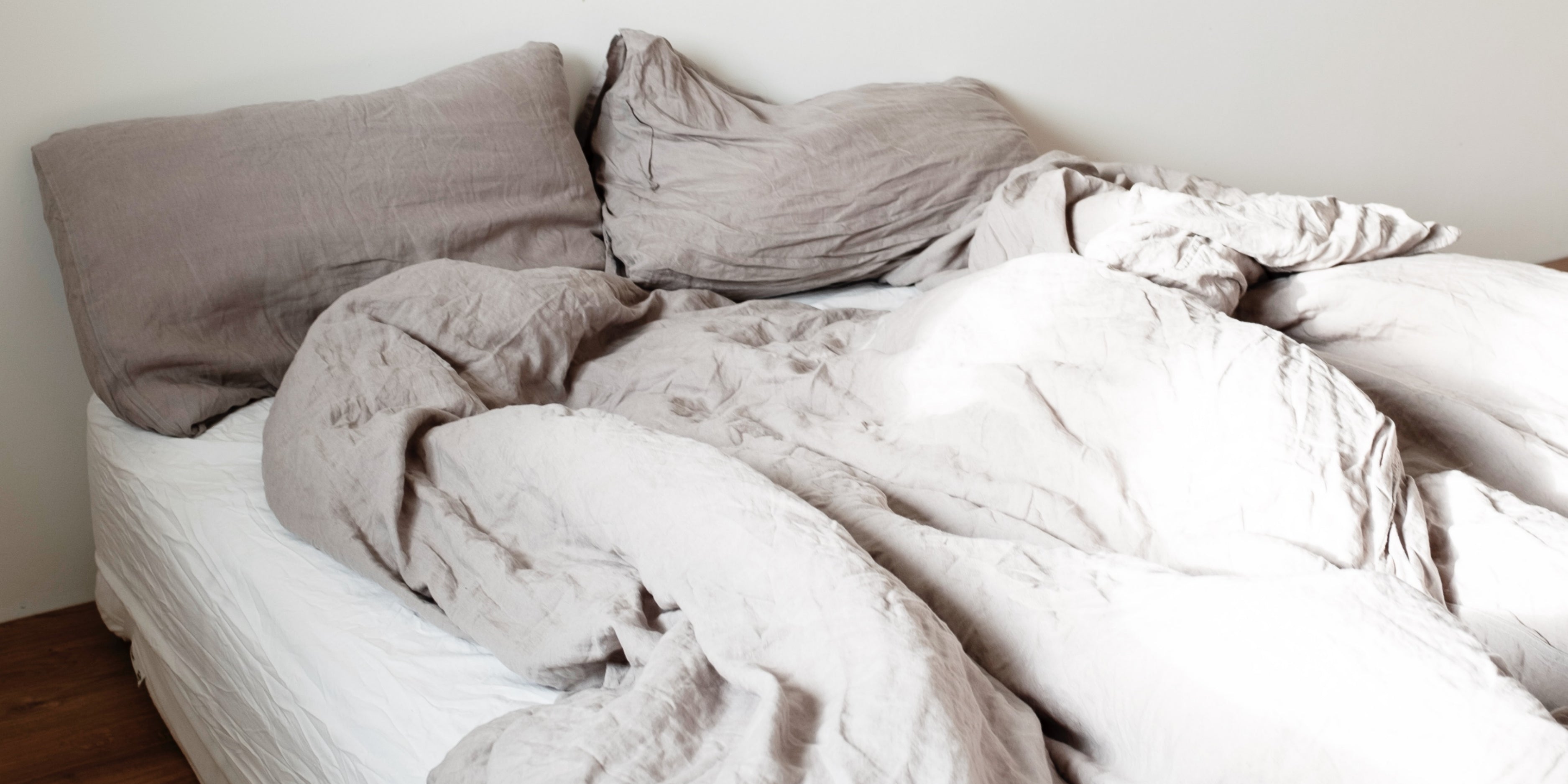 Mattress with natural bedding on the floor