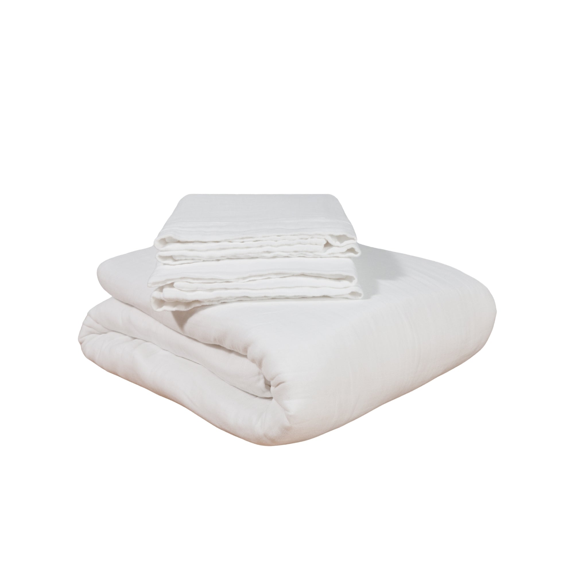 Folded duvet set against a white background #color_arctic snow