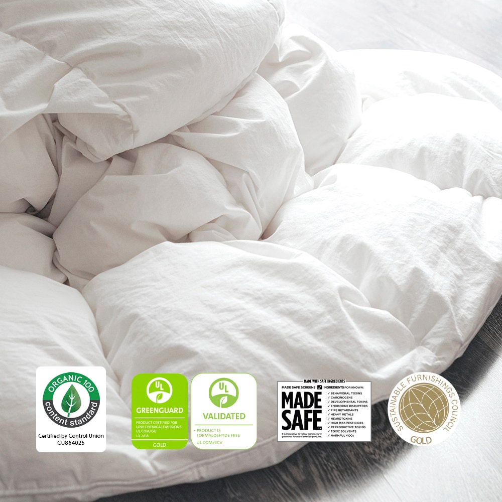 Down Duvet Insert Comforter with Organic Cotton Fabric for Kids