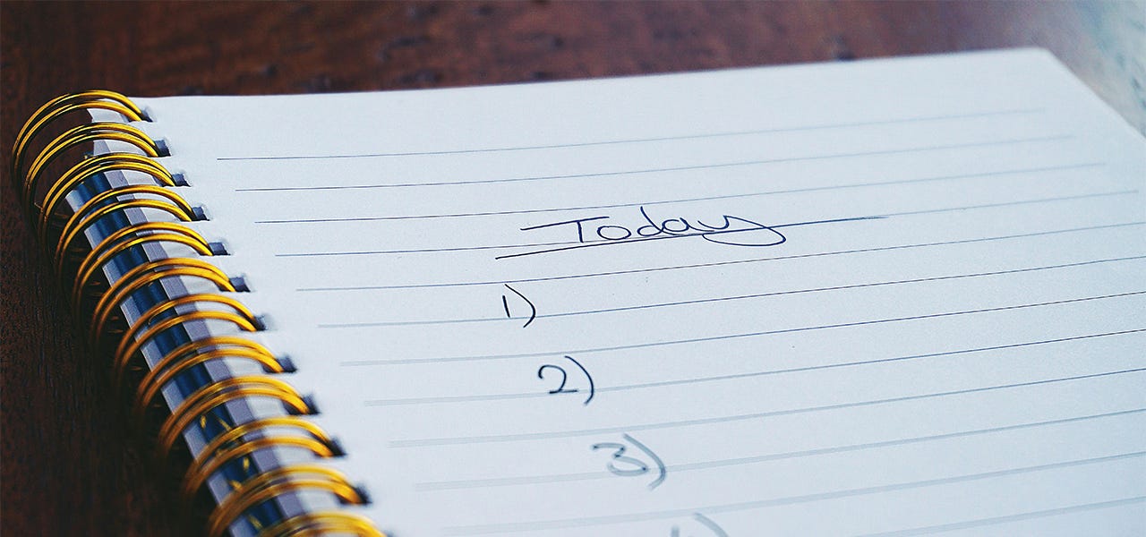 to-do list on lined notebook paper