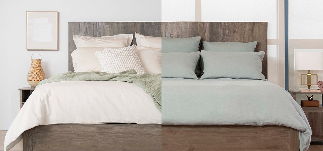 scandinavian sleep method style bed with two duvets