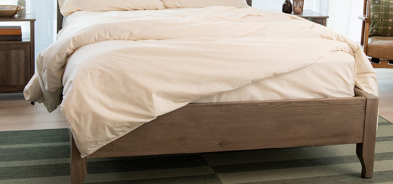 bed made with Naturepedic's organic duvet