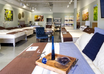 mattresses inside organic mattress gallery in Irvine California