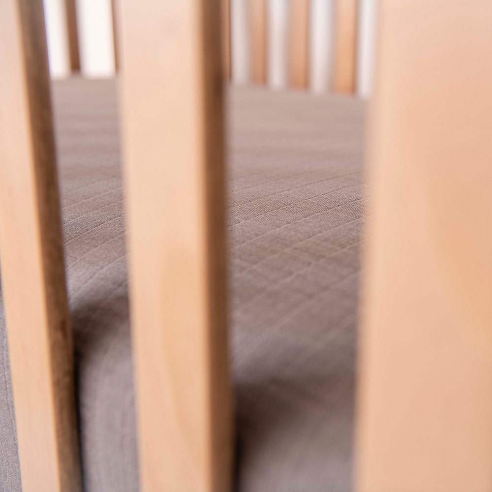 Muslin fabric closeup in crib