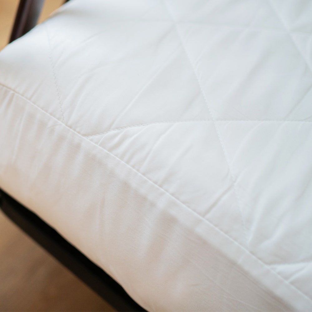 Quilted Mattress Pad Protector on Corner of Mattress