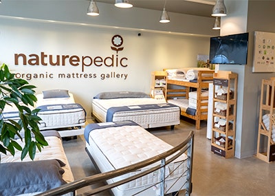 mattresses inside organic mattress gallery in Vancouver Canada